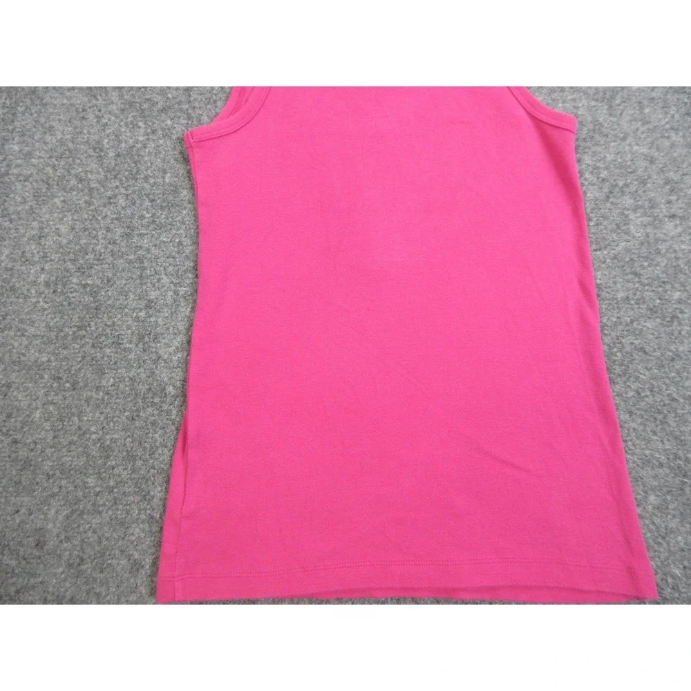 Tory Burch Tank Top Womens XS Pink 100% Cotton Beaded Rhinestone Scoop Neck